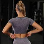 Seamless Set: Women's Fitness Leggings & Short Sleeve Top